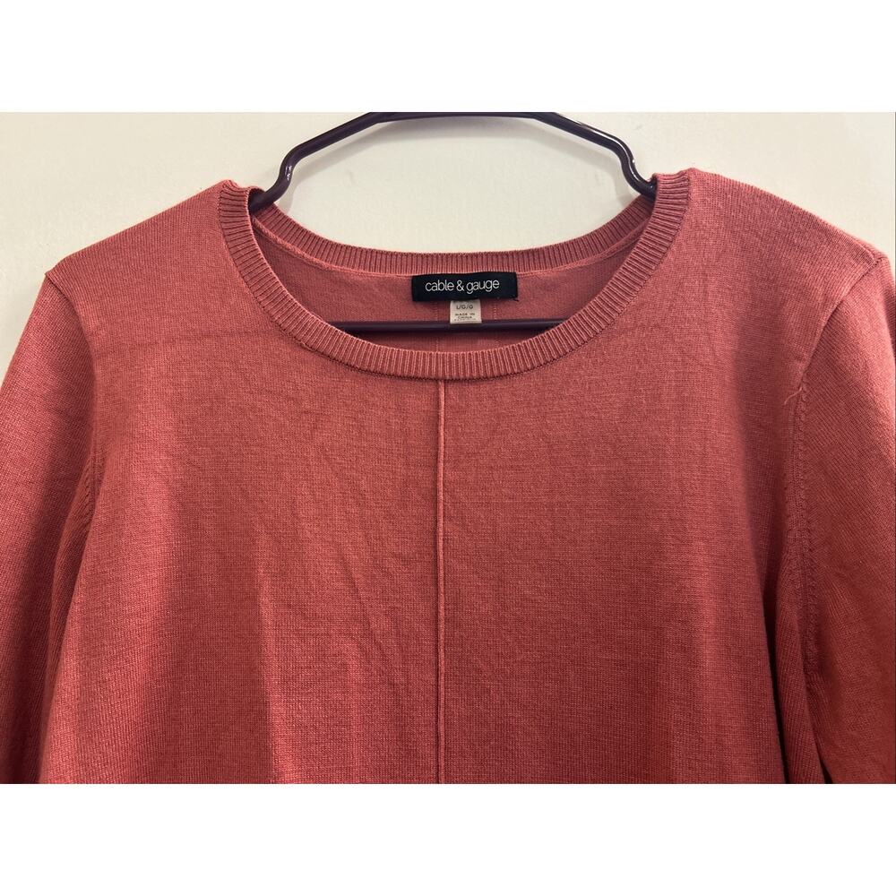 Women’s Cable & Gauge Pink Button up sweater L - Picture 4 of 7